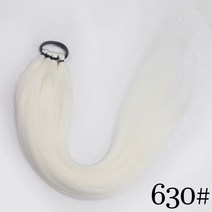 붙임머리 AZQUEEN-26 인치 긴 포니테일 및 고무 밴드 래핑 블랙 브라운 가발 헤어피스 부분가발복싱 브레이드, [07] 630
