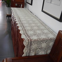 SKANDSALO 대형사이즈 손뜨개 협탁보 식탁보 미니테이블보 패브릭가리개 플리마켓 캠핑테이블, 베이지, 40  80CM