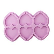 밀봉 카스테라틀 사각 나무 실리콘 롤리팝 금형 및 스틱 라운드 하트 꽃 별 모양 하드, 보라색 하트