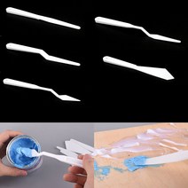 플라스틱 둥근 페인팅 나이프 물감 덜기 유화 스패츌러 5종 세트 스크래퍼 미술용 스파츌러 아크릴 도구 물감용 아크릴화 나이브 화방 칼 분채 파레트