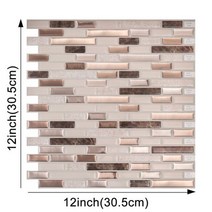유니버설 비닐 벽지 껍질과 스틱 타일 3D 방수 주방 벽 스티커 큰 사이즈 12x12 인치 홈 장식 5/10 시트, 10 Pieces, RS51