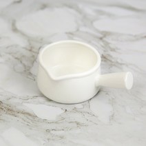 화이트 원형 손잡이 소스볼 소스종지 스프 아이스크림 요거트 도자기 그릇 아이들간식그릇, 02. 2호 (8 X 4cm), 1개