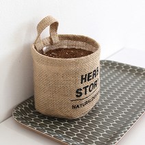 쥬트 타이포 화분커버(4type), 원형(그린-가든플라워)