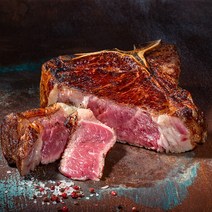 [마블플러스] 티본 5센티 스테이크 미국산 블랙앵거스 초이스 등심 안심 소고기 T본, 800g, 1개