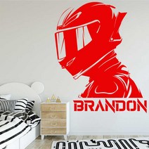 전기자전거2인용 출퇴근 배달용 자전거 오토바이 헬멧 개인화 된 이름 비닐 벽 스티커 Motocr 자전거 Decal, 17 No.17 Rose, 01 42x51cm