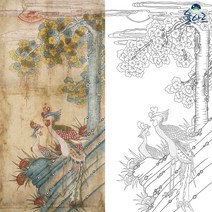 율아트 봉황도 5 민화그리기 도안 본그림, 일반용지(얇은 백상지), 중형