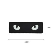 고양이 눈 후크 패스너 전술 패치 야광 군사 전투 아플리케 패치모자 헬멧 배낭 Par Militar, 07 1pc pvc black3x8.9
