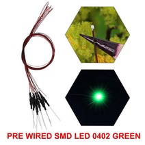 사전 유선 SMD 0402 LED 조명 모델 트레인 납땜 마이크로 리츠 화이트 레드 블루 그린 오렌지 옐로우 20 개, [05] Green