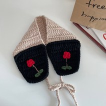 퓨어린 귀여움폭발 러블리 유니크 손뜨개 니트 플라워 귀도리 귀마개