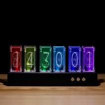 Gousse LED 풀컬러 클럽 술집 모던바 감성 조명 시계, 블랙