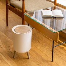 테이블 탁상 책상용 원터치 버튼형 인테리어 휴지통 신혼집용 매장용, 소 2L