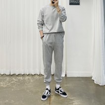 아도르클래식 5컬러 무지 맨투맨 긴팔티 밴딩 조거팬츠 트레이닝 세트