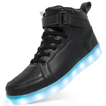남성 Led 발광 신발 여성 하이탑 충전 스니커즈 USB 충전식 셔플 댄스 신발 사이즈 25-47