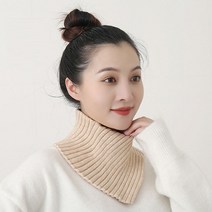 겨울철 코디템 여성 페이크 니트 넥워머 목도리 목폴라, 그레이