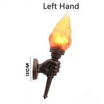 실내불멍 로프트 토치 불꽃 벽 램프 집 장식용 섬 주방 조명 빈티지 거실 침실용, 2.Left hand lamp - Without bul