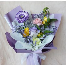 리리스 졸업식 바이올렛컬러꽃다발 생화배송 정기구독 당일발송 기념일 여자친구 꽃선물 졸업 입학, 선택안함