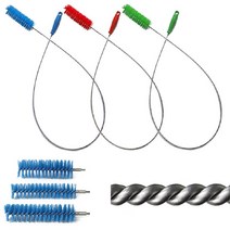 HACCP 식품공장 파이프 긴배관 청소솔 1.5M 육가공공장 잘닦이는 찌든때제거, 빨강 80 파이 1.5M