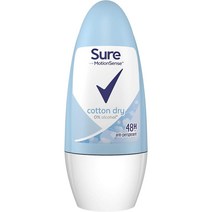 [영국] Sure 코튼 드라이 안티퍼스피런트 데오드란트 롤온 50ml 50ml 1개, 12개