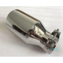 배기팁 스테인레스 스틸 싱글 플랫 에지 유니버설 머플러 테일 스로트 자동차 변형 배기 파이프 ajax h7 a, 02 54MM IN-76MM OUT