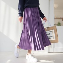 데일리앤 피아노 스웨이드 플리츠 롱스커트