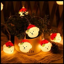 산타 클로스 축제 눈사람 장식 트리 컬러 빛 문자열 새로운 뜨거운 판매 분위기 펜던트 쇼핑몰 크리 에이 티브, 귀여운곰3M20곰램프배터리유형[자기제공]
