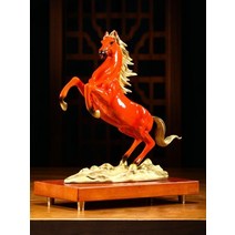 집들이 선물 원목 말 조각 장식품 고급 인테리어 엔틱, E