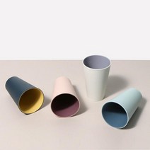 욕실 학교 오피스 깨지지않는 듀얼컬러 파스텔 양치컵, 스카이블루-블루