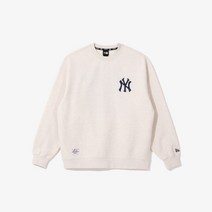 뉴에라 공식스토어 [스타필드안성] 뉴에라 MLB 베이직 로고 뉴욕 양키스 맨투맨 오트밀_13781153
