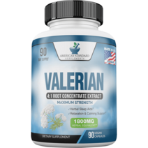 아메리칸 스탠다드 발레리안 뿌리 루트 추출물 1800mg Valerian Root 3개월, 90정