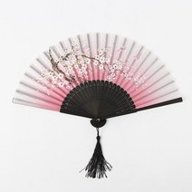 셀러허브 생활리빙 복사꽃 접이식 대나무 부채 / 선물용 접부채, 기본