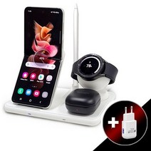 삼성 애플 4in1 아이폰 갤럭시 15W 고속 무선충전기.에스엔, UMWH_4IN1_블랙+QC30W