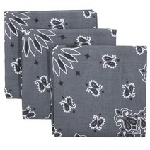 반다나 3팩 - 70년 동안 미국에서 제작 수의사 판매 100% 면 바느질 자리 블랙 3팩 Regular, Charcoal 3 Pack