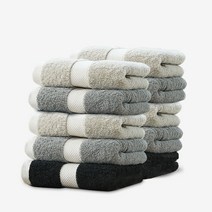 벙커29 항균소취 기능성 수건 10세트, Grey + Charcoal Black, 10개