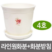 웰빙 라인원화분+화분받침(4호)원형화분 받침대 원예, 1개