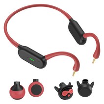 DACOM Bluetooth5.3 듀얼 모드 골전도&공기 전도 이어폰 귀를 막지 않는 걸림돌 이어폰 bluetooth 골전도 이어폰 스포츠용 최대 20시간 재생 외부 소리가 들린다 IP66 방진 방수 음량 조정 C 충전 LED 호흡 램프 공부회의가사용