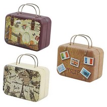 Cabilock 3pcs Small Decorative Tin with Handle Trinket Jewelry Coin Box Tinplate Storage Case Metal, 1