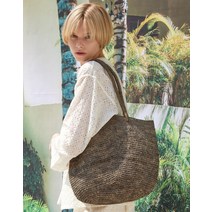 22SS [DAKS SUMMER][HAMPTON] 다크브라운 라피아 숄더백 DCBA2E112W2