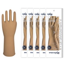 쿼카스마켓 마미손 컬러풀 고무장갑 M 중 x 5개 주방 위생 파스텔 칼라 5컬러, 오크우드