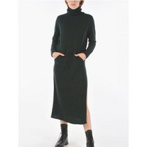 하객룩 봄 가을 롱 원피스 여친룩 흰색 캐주얼 니트 터틀넥 스웨터 드레스 견고한 컬러 핏 스플릿 로브 겨울 시즌에 적합한 상품