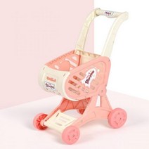 어린이 가상 놀이 집 장난감 나무 시뮬레이션 슈퍼마켓 카운터 인지 수학 부기 금전 등록기, pink cart