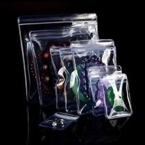 PVC가방 투명가방 개묶음 산화 방지 투명 지퍼 잠금 가방 쥬얼리 옥 선물 공예 보관 포장 파우치 재사용 가