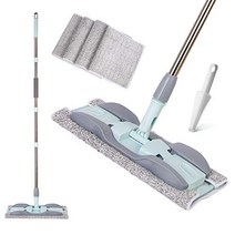 Mop 15 In Microfiber Hardwood Floor Mop 4 Washable Mop Pads Flat Mops for Wet or Dry Laminate Tile F, 1