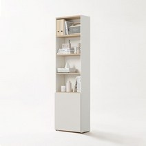 한샘 티오 일반책장 수납형 6단 60cm (컬러 택1), 화이트/그레이(H)