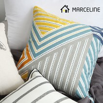 [마르셀린] 니들워크 스칸 쿠션(45X45) / 솜포함, 색상:코랄혼합