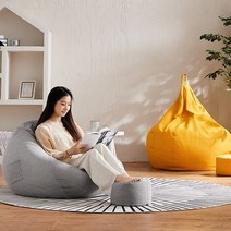 빈밷 콩 가방 소파 다다미는 누워 잘 수 있습니다 작은 아파트 기숙사 리클라이닝 의자 발코니 쿠션 렌탈 레저, [12] 스카이 그레이 라지 + 페달 블랭킷 드라이 플
