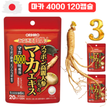 일본 마카 영양제 인삼 추출물 자양강장제 4000 120캡슐 3개, 3팩, 120정