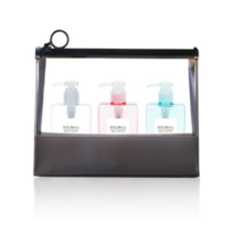 놀자리빙 무지 샴푸통 화장품용기 공병 100ml x 3종 + 지퍼백, 공병(투명 밝은색), 2세트