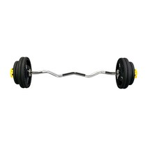 헬스프라자 중량컬바세트 이지바 우레탄 중량원판 바벨컬 38kg 세트, 락조마구리 화이트+추가 중량원판 15kg*2개