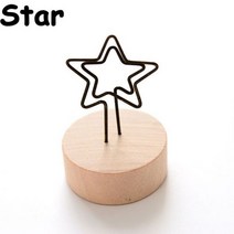 디지털액자 스마트 디지털 전자 액자 앨범 크리에이티브 라운드 나무 사진 클립 메모 이름 카드 펜던트 홀더 기사 그림 프레임 테이블 번호 웨딩 1 개, star