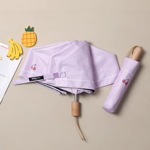 미치코런던 솔리드 포인트 푸릇 우드핸들 3단 우양산